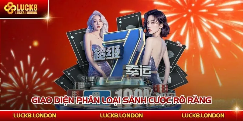 Giao diện phân loại sảnh cược rõ ràng